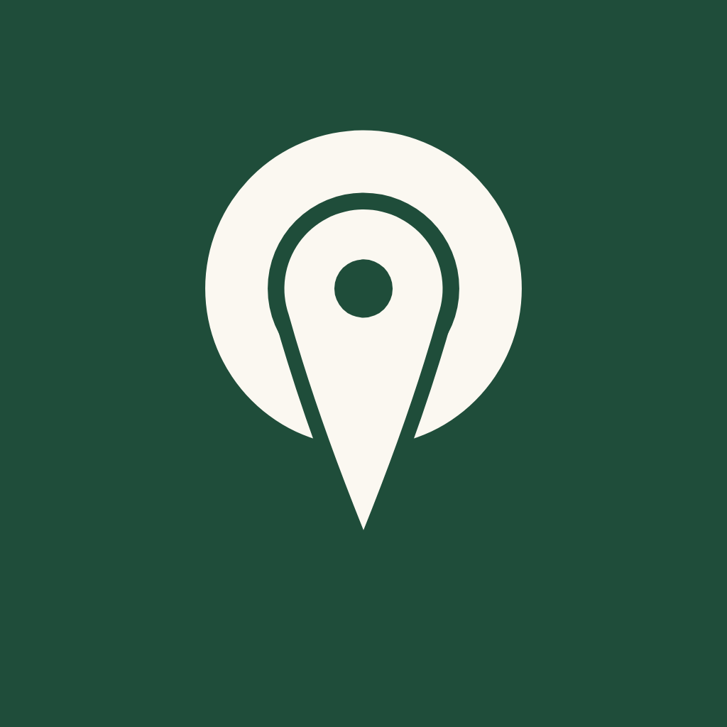 Lokola app icon, white mark on green